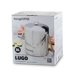 Wiaderko do lodu ze szczypcami Konighoffer Lugo 3 l satyna