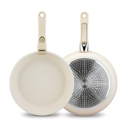 Zestaw 3 patelni Starke Pro Compacti Cream 4 elementy odpinany uchwyt