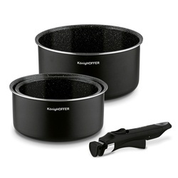 Zestaw garnków z odpinaną rączką Konighoffer Spinel Black 4 elementy indukcja 