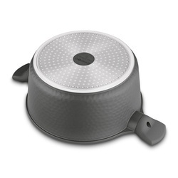 Zestaw garnków na indukcję Starke Pro Texture Grey 10 elementów i 4 noże Toshiro