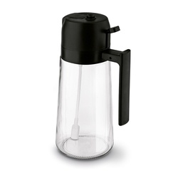 Szklana butelka na ocet i oliwę ze spryskiwaczem Tadar 450 ml czarna