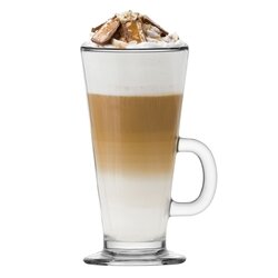Zestaw 6 szklanek Tadar Caffee Latte 250 ml i 6 złotych łyżeczek koktajlowych