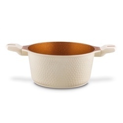 Zestaw garnków na indukcję Starke Pro Texture Creamy 10 elementów i 3 noże Toshiro