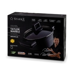 Garnek na indukcję non-stick z pokrywką Starke Pro Taylor Marble 2,4 l