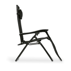 Leżak ogrodowy plażowy grawitacyjny Tadar Black 63 x 160 x 80 cm