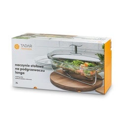 Naczynie szklane na podgrzewaczu Tadar Longa 2 l prostokątne