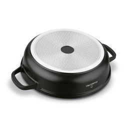 Patelnia na indukcję marmurowa z pokrywką krótkie uchwyty Starke Pro Ochre 28 cm