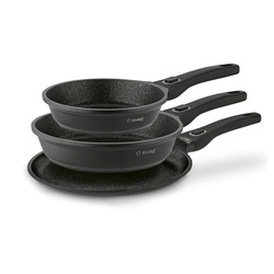Zestaw 3 patelni marmurowych na indukcję Starke Pro Svart Marble 20 cm 24 cm 28 cm