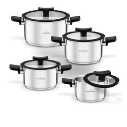 Zestaw garnków nierdzewnych z pokrywkami Starke Pro Eterno 8 elementów