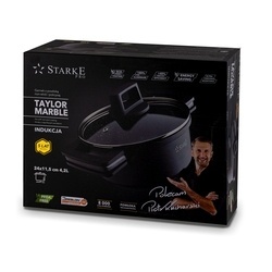 Garnek na indukcję non-stick z pokrywką Starke Pro Taylor Marble 4,2 l