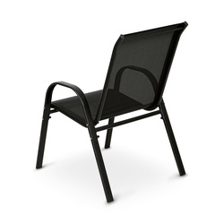 Krzesła ogrodowe stalowe Tadar czarne 2 sztuki