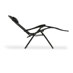 Leżak ogrodowy plażowy grawitacyjny Tadar Black 63 x 160 x 80 cm