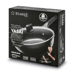 Patelnia WOK na indukcję z pokrywką Starke Pro Yasai 32 cm