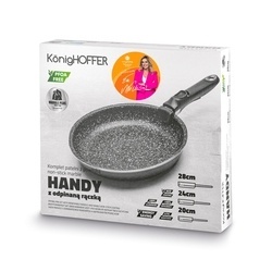 Zestaw 3 patelni z powłoką marmurową i odpinaną rączką Konighoffer Handy 20 cm 24 cm 28 cm