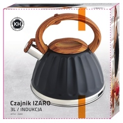 Czajnik na gaz i indukcję Konighoffer Izaro 3 l czarny mat uchwyt Venga