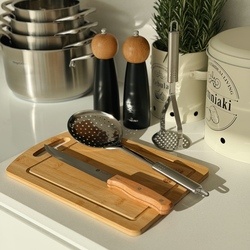 Deska bambusowa do krojenia z uchwytem Tadar 33 x 23 x 1 cm prostokątna