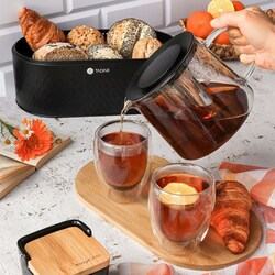 Dzbanek do herbaty z zaparzaczem i czarnym podgrzewaczem Konighoffer Andrea 1,5 l