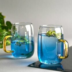 Dzbanek szklany Starke Pro Arube 1,5 l i 2 szklanki 300 ml niebieskie