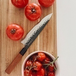 Zestaw garnków na indukcję Starke Pro Texture Grey 10 elementów i 4 noże Toshiro