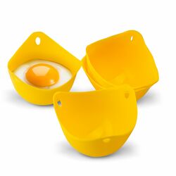 Formy silikonowe do gotowania jajek w koszulce Tadar Silico 4 sztuki żółte