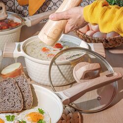 Garnek z powłoką ceramiczną na indukcję Konighoffer Rosti 20 cm 2,5 l kremowy