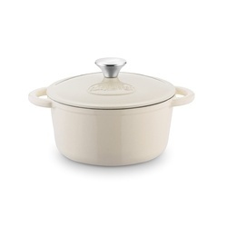 Gęsiarka żeliwna brytfanna emaliowana Konighoffer 2,8 l 21 x 10,5 cm okrągła kremowa