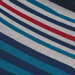 Hamak ogrodowy z 2 linami i torbą Tadar Paski Blue 200 x 150 cm niebieski