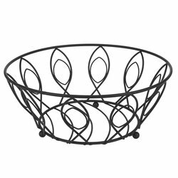 Koszyk metalowy na owoce Tadar Listek 28 x 11,5 cm czarny