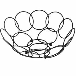 Koszyk na owoce Tadar Rozeta 29 x 10,5 cm czarny metalowy