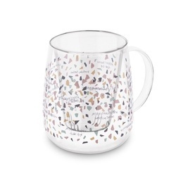 Kubek szklany z zaparzaczem i ceramiczną pokrywką Tadar Uśmiechnij się 500 ml