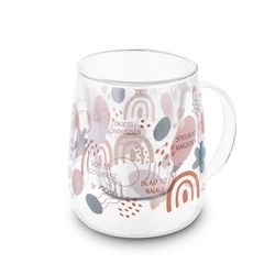 Kubek szklany z zaparzaczem i ceramiczną pokrywką Tadar Spełniaj marzenia 500 ml