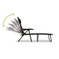 Leżanka leżak ogrodowy plażowy Tadar 6 pozycji 63 x 182 x 55 cm czarny 