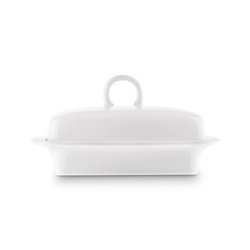 Maselniczka porcelanowa z pokrywką Tadar Ceramic 16,5 x 12 cm biała