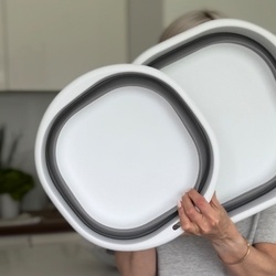 Miska plastikowa składana Tadar Silico 35 cm kwadratowa szara
