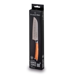 Nóż Santoku z twardej stali Starke Pro Keiko Yoko 12,5 cm