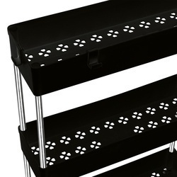 Regał na kółkach uniwersalny 3 poziomy Tadar 41 x 14 x 64 cm czarny