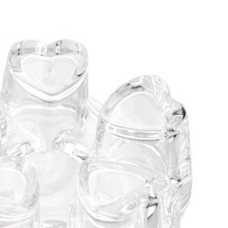 Podgrzewacz szklany do dzbanka na tealight Tadar Serduszka 14,2 x 5,3 cm