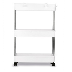 Regał na kółkach uniwersalny 3 poziomy Tadar 41 x 14 x 64 cm biały