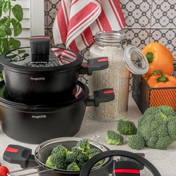 Słoik z czarnym klipsem i szklaną pokrywą Tadar Strip 1500 ml