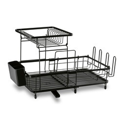 Suszarka do naczyń dwupoziomowa z ociekaczem Konighoffer 57 x 34 x 32,5 cm czarna