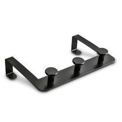 Wieszak na drzwi metalowy Tadar 22,8 x 15 cm czarny 3 haczyki