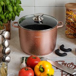 Zestaw 2 garnków na indukcję wysokich Konighoffer Pollo Rose Gold 6,8 l 10 l i 4 nakładki