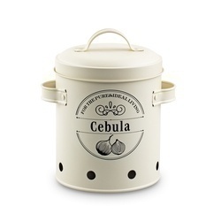 Zestaw 3 metalowych pojemników kuchennych Tadar Ziemniaki Cebula Czosnek kremowy