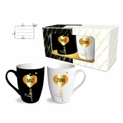 Zestaw kubków porcelanowych BGtech Soft Mąż Żona 300 ml