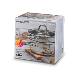 Garnek do gotowania na parze Konighoffer Faro 2,9 l 3 elementy