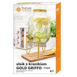 Słoik z kranikiem i stojakiem Tadar Don Griffo Gold 4 l
