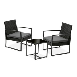 Stolik ze szklanym blatem i 2 fotele ogrodowe Tadar Madera