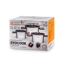 Zestaw garnków ze składanymi uchwytami Tadar Evocook 6 elementów