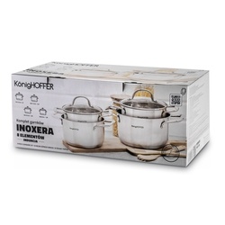 Zestaw garnków ze stali nierdzewnej Konighoffer Inoxera 8 elementów