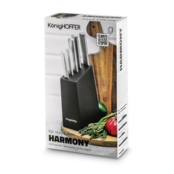 Zestaw noży kuchennych w bloku kauczukowym Konighoffer Harmony 6 elementów
